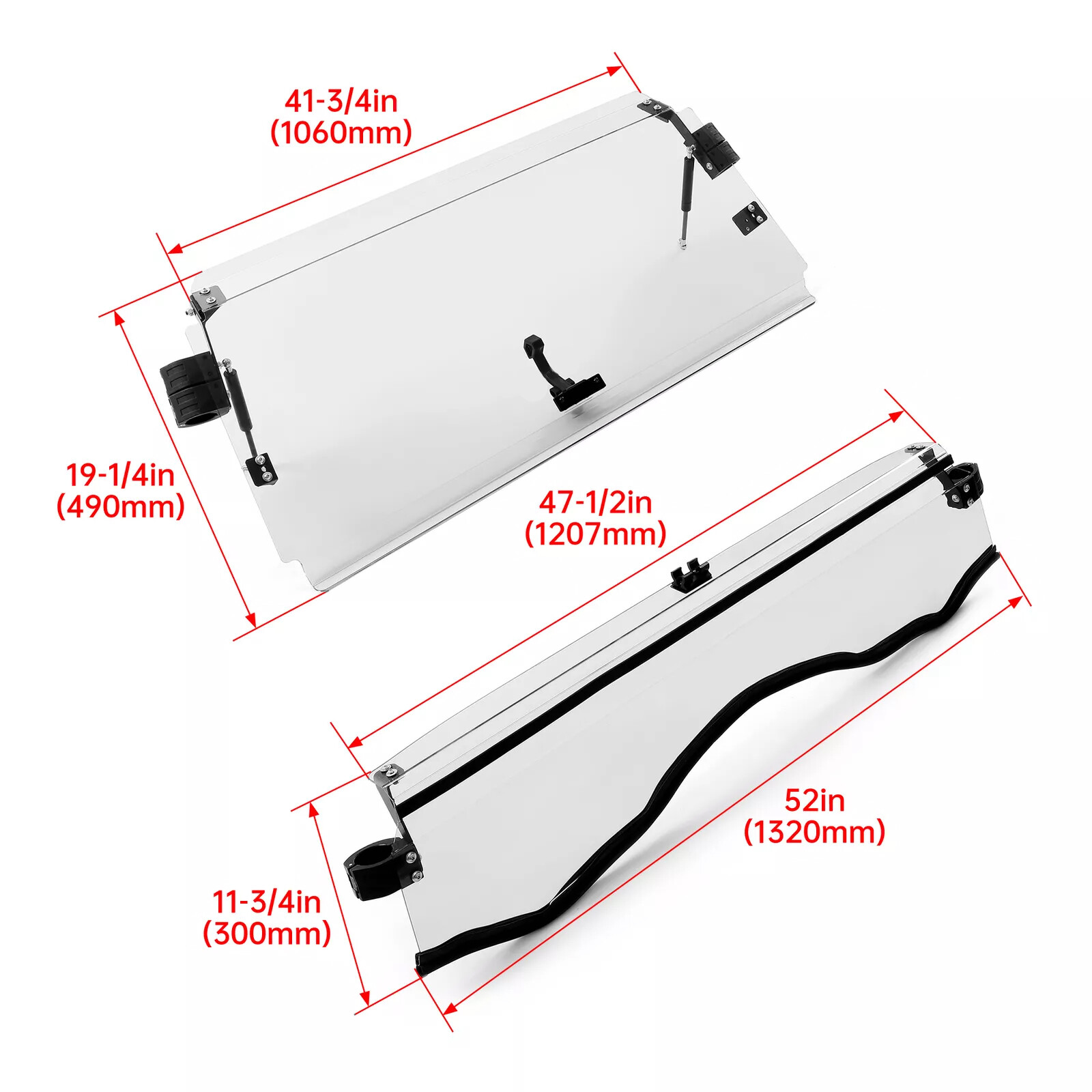 Flip Windshield For 11-20 Can-Am Commander 800 / 1000/MAX Scratch Resistant