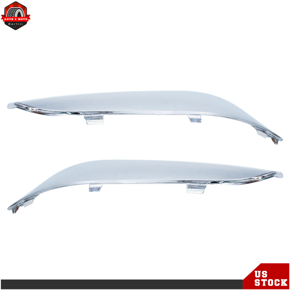 For 2011 2012-2014 Chrysler 300 Front Bumper Molding Chrome Trim Set=LH&RH 2pc