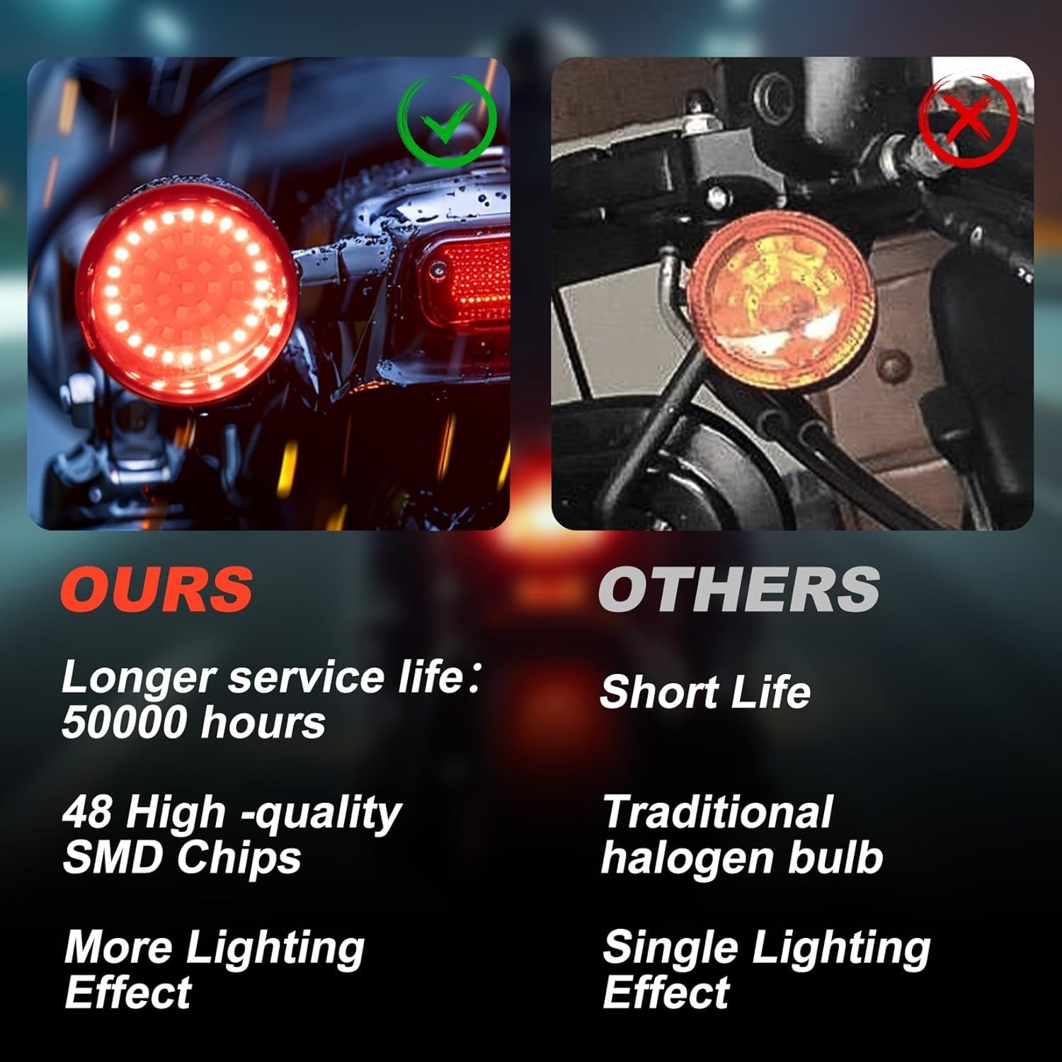 1157 LED Turn Signal Lights Smoke Lens For Harley Touring Sportster Softail Dyna