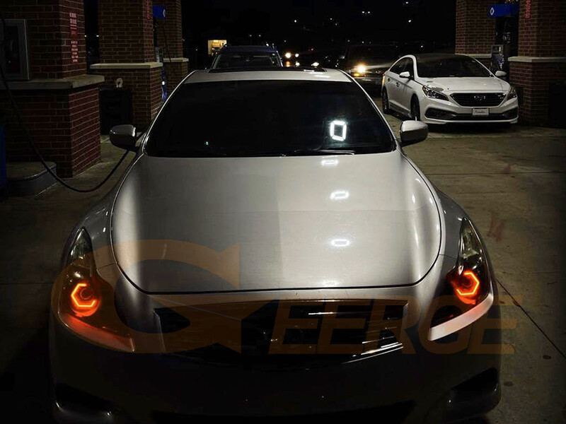 For INFINITI G25 G35 G37 Q40 Q60 LED RGB Angel Eyes Hex Halo Rings Bluetooth App
