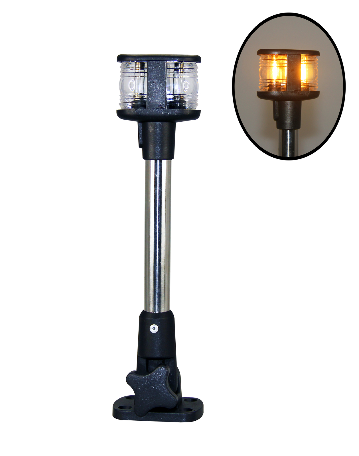 Pactrade Marine Boat Pontoon Folding Dual Mount Anchor Stern Light SS304 Pole
