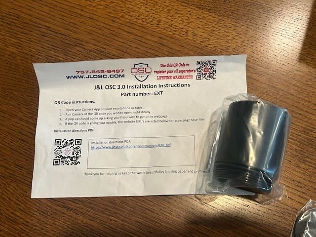 J&L Oil Catch Can and Extension for 2014-2018 Chevy Silverado 1500 5.3L & 6.2L