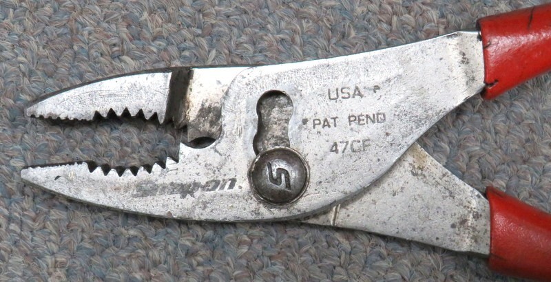 Snap On Tools 8.5″ Long Slip Joint Pliers Red Soft Grip 47CF USA