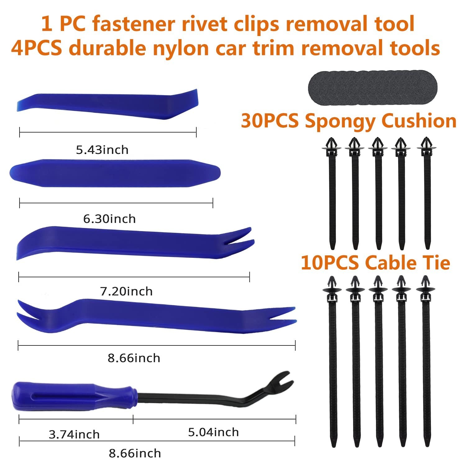 1045PCS Car Push Retainer Clips – Auto Fasteners Set, 30 Sizes, Nylon Rivets & R
