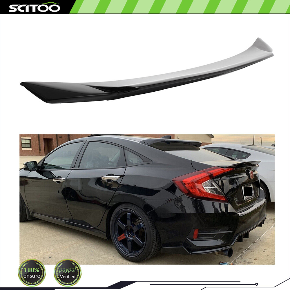 For 2016-2021 Honda Civic Gloss Black Trunk Spoiler Wing