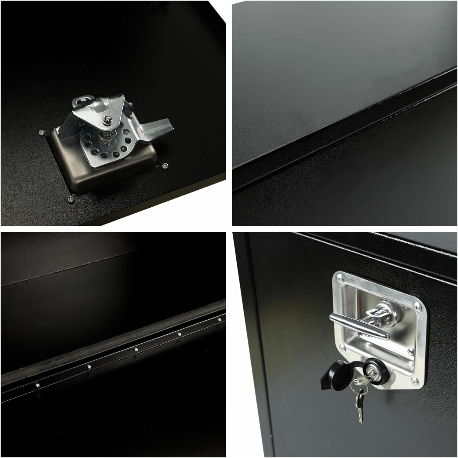 30 In. X 18 In. X 18 In. Black Iron Underbody Truck Storage Tool Box w/Lock