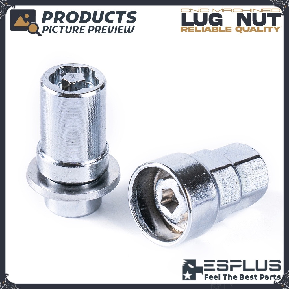 Chrome M14X1.5 1.85″ OEM Wheel Lock + Key Fit Toyota Lexus LC/LS/LS/LX