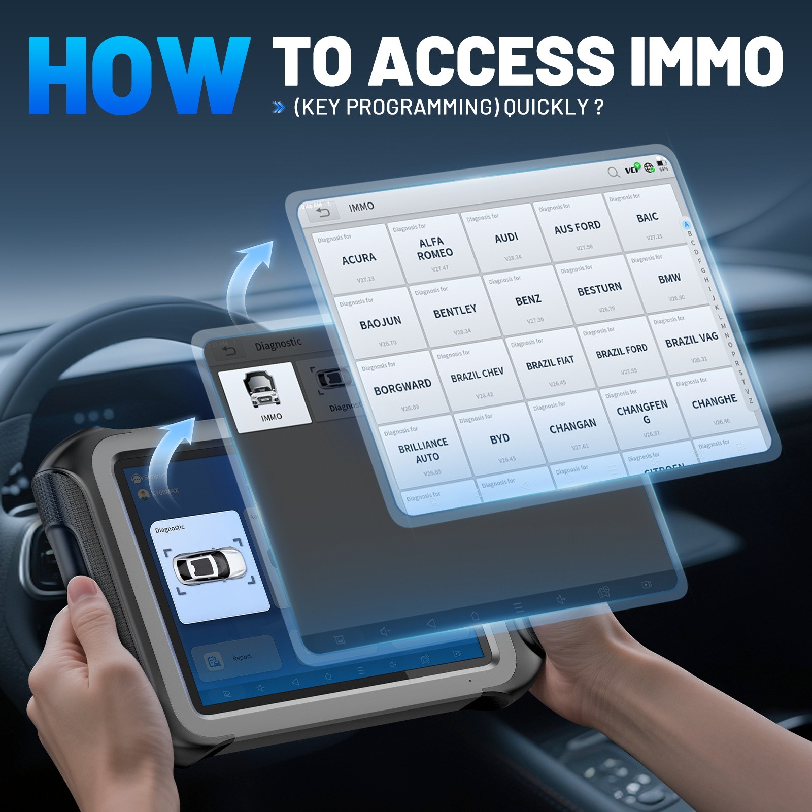 2024 XTOOL X100MAX Scanner IMMO Auto Programming Topology Full Diagnostic Coding