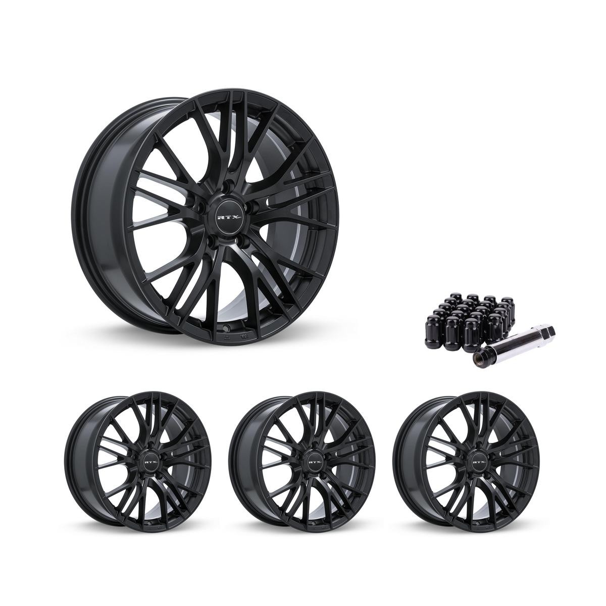 5×114.3 Set of 4 18″ Rims Black Alloy Wheel fits 2017-25 2017-25 Kia Niro, OE1U