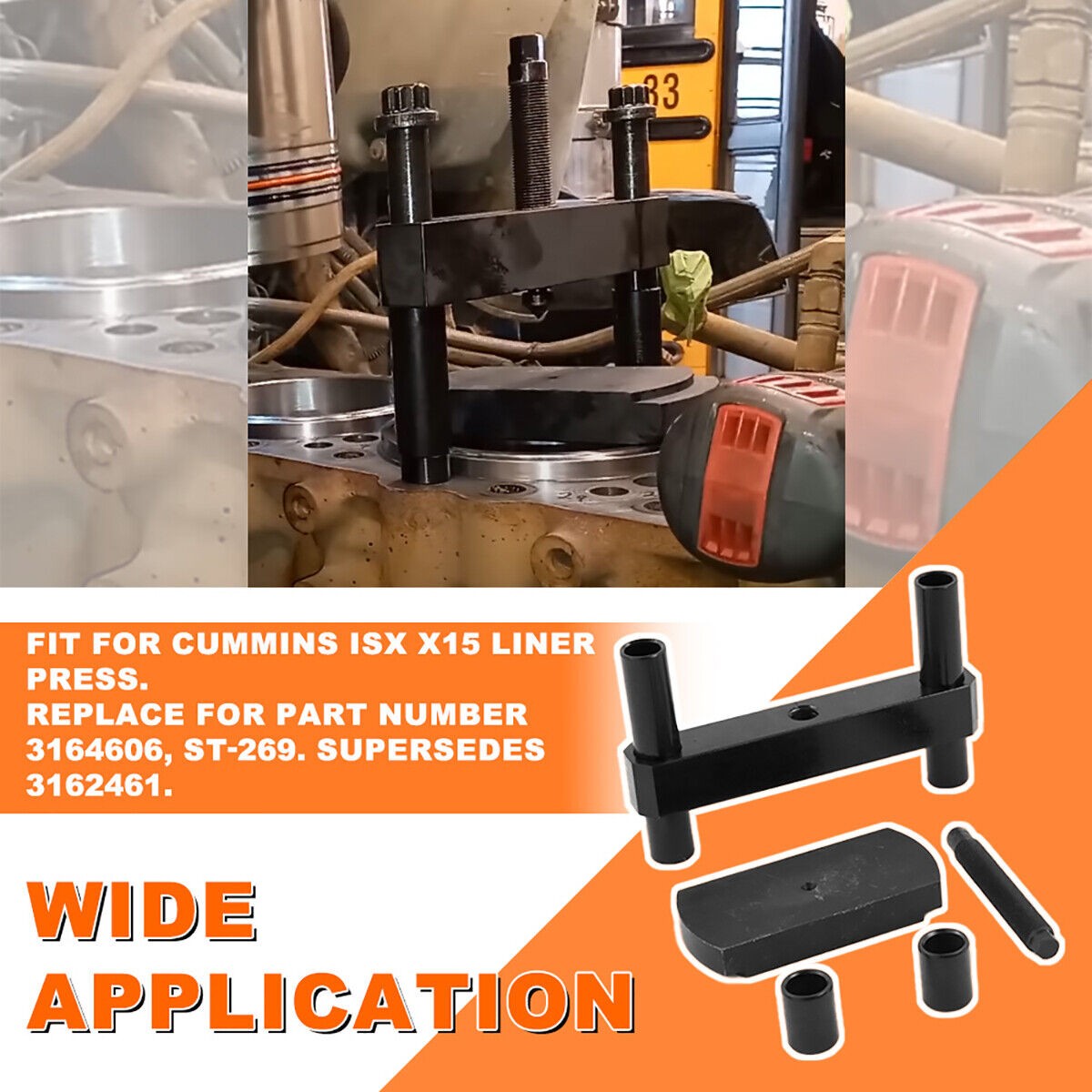 Cylinder Liner Press Installer Tool for Cummins ISX X15 Engine 3164606✈