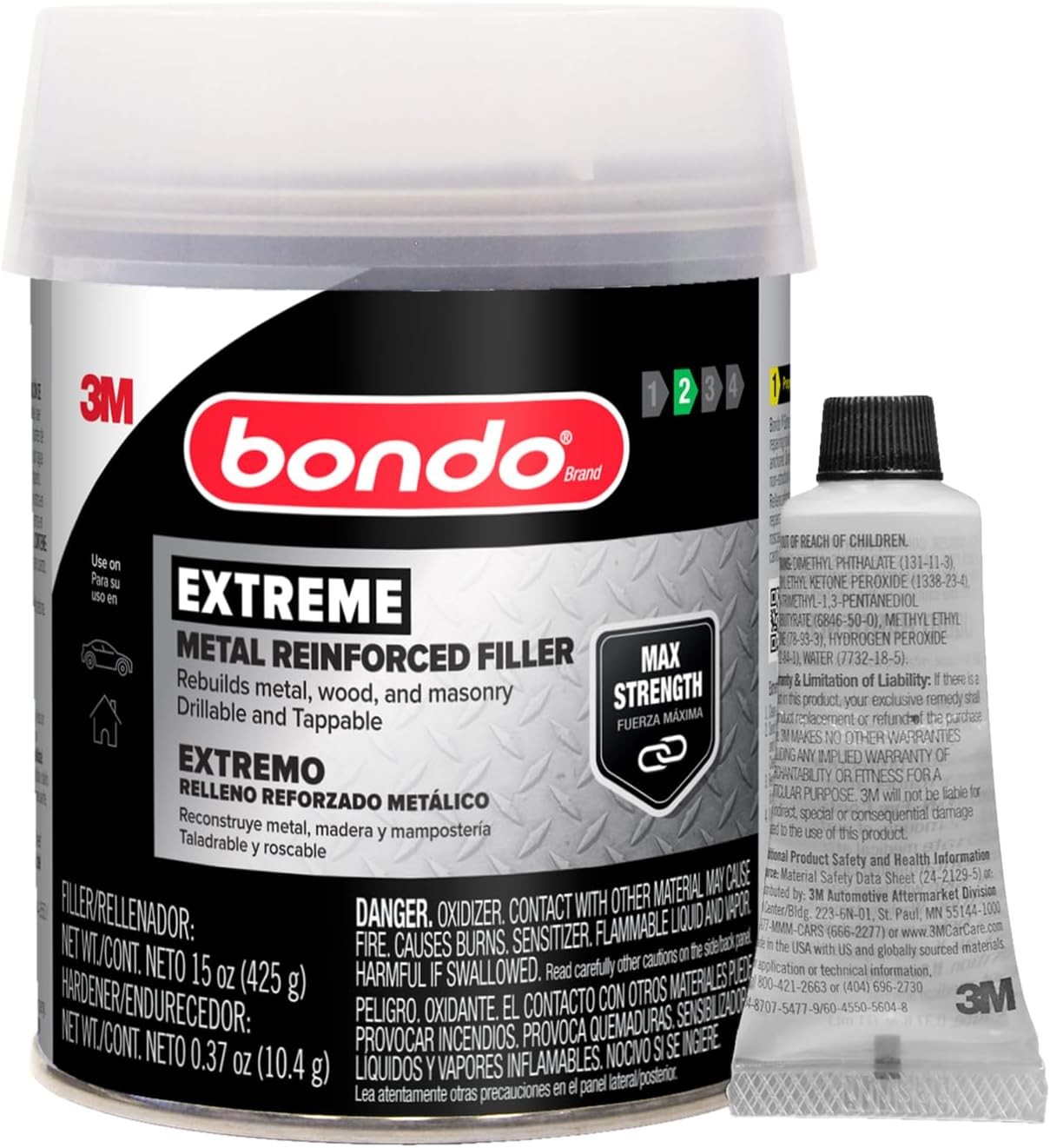 Bondo Metal Reinforced Filler – High Strength Filler, Can be Drilled Salmon