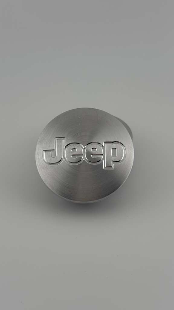 JEEP SET OF 4 Brushed Silver 55mm/2.16in Wheel Center Caps