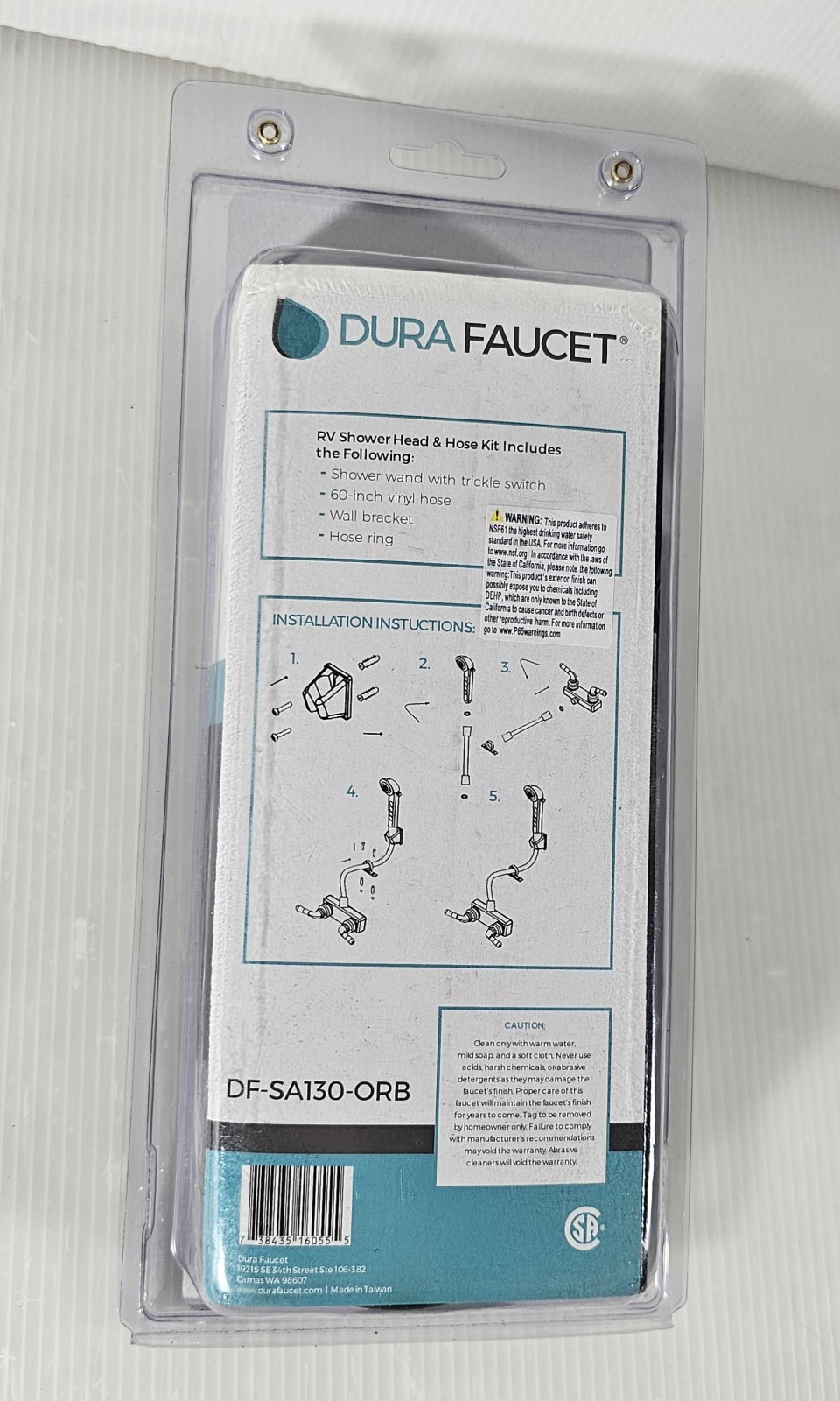Dura Faucet RV Shower Head & Hose, Oil Rubbed Bronze, DF-SA130-ORB
