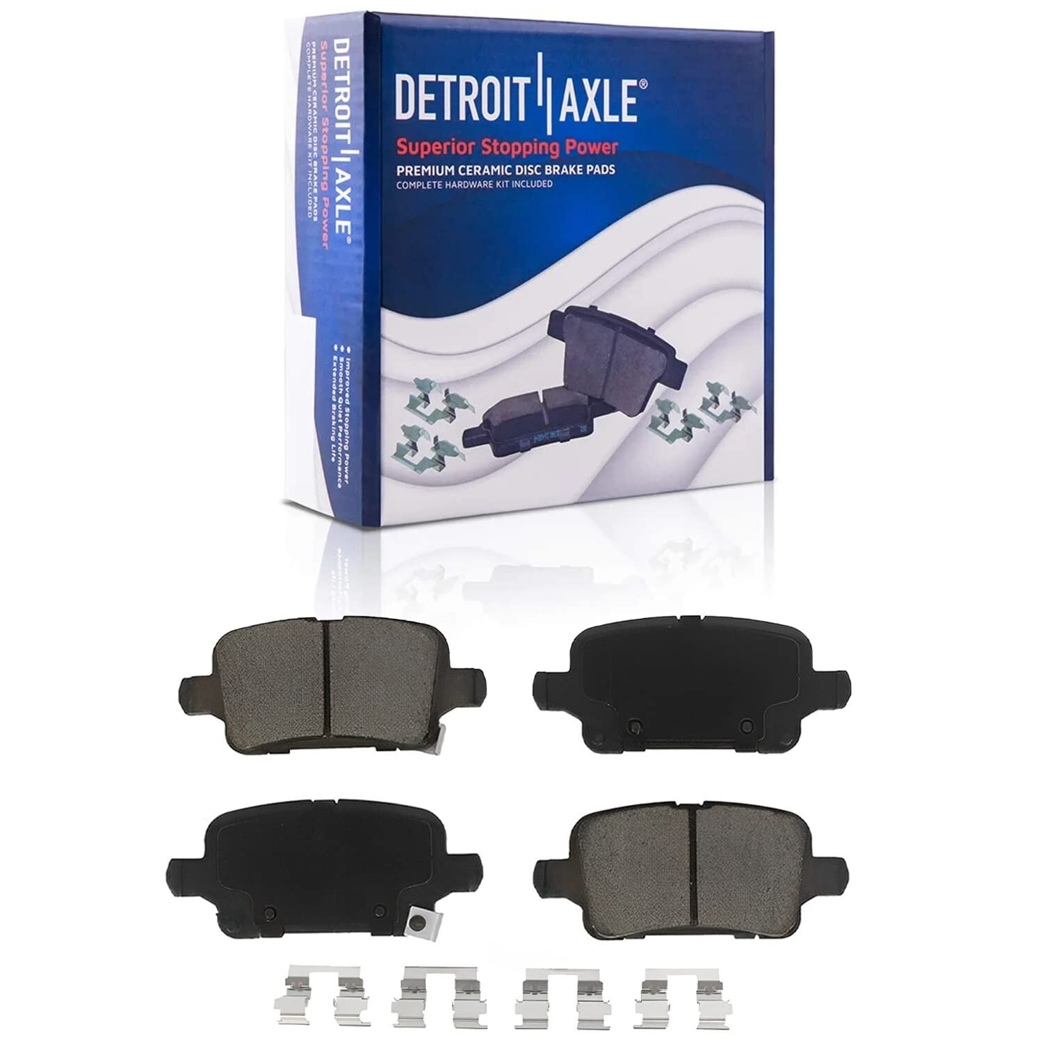 Front & Rear Ceramic Brake Pads w/Hardware for 2016 2017 2018-2020 Chevy Malibu
