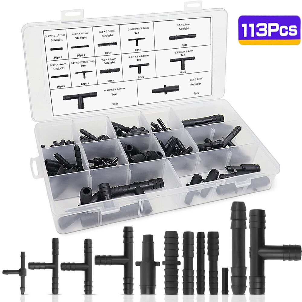113 pcs hose connector assortment reducer T piece connector set car set