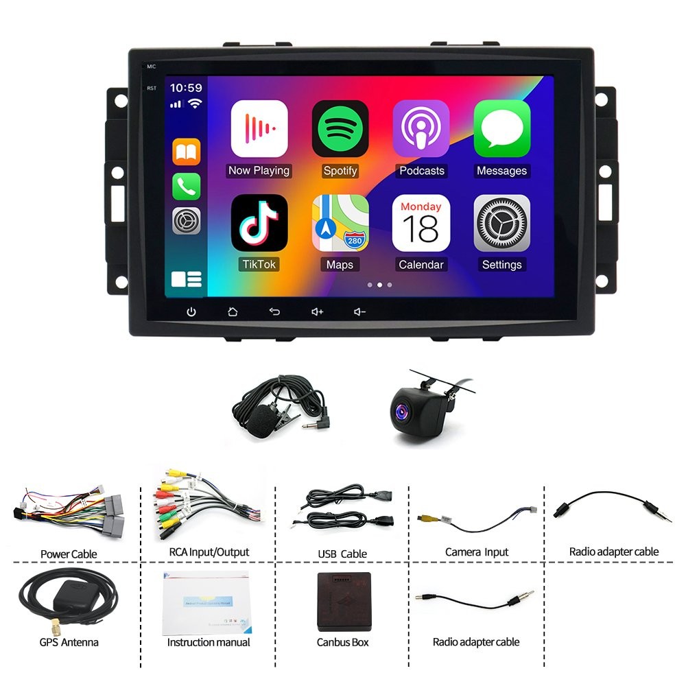 For Jeep Commander 2006 2007 Limited Radio Carplay Android 14 GPS WIFI 32G