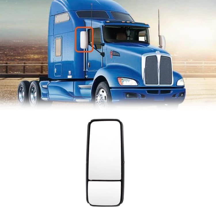 Black Door Mirror Power Heated For Kenworth T660 T600 T800 Passenger Side Right
