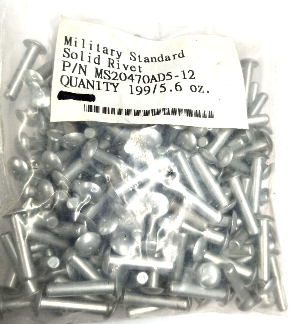 Military Standard MS20470AD5-12 length: 3/4″, dia: 5/32″ (199/PACK, 5.6OZ)