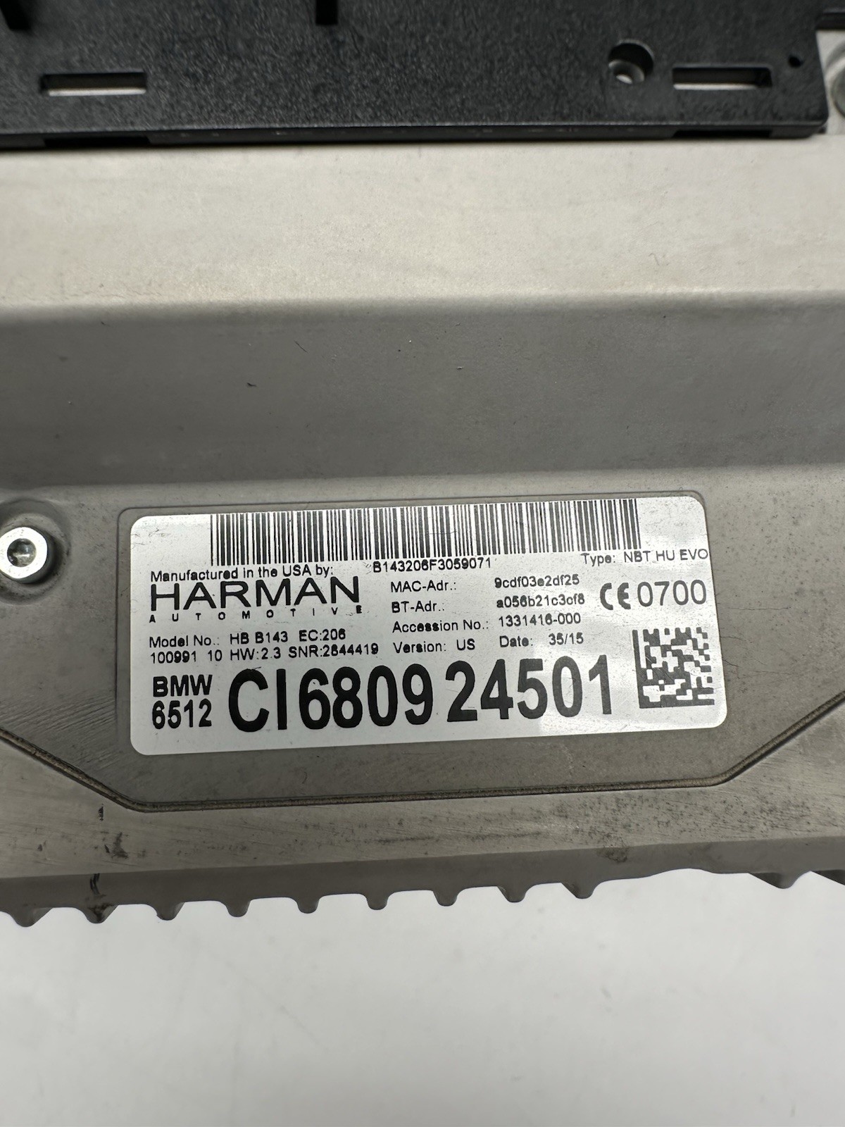 14-19 BMW F30 F32 F36 NBT EVO ID4 Navigation Head Unit 428i 435i 328i 335i OEM