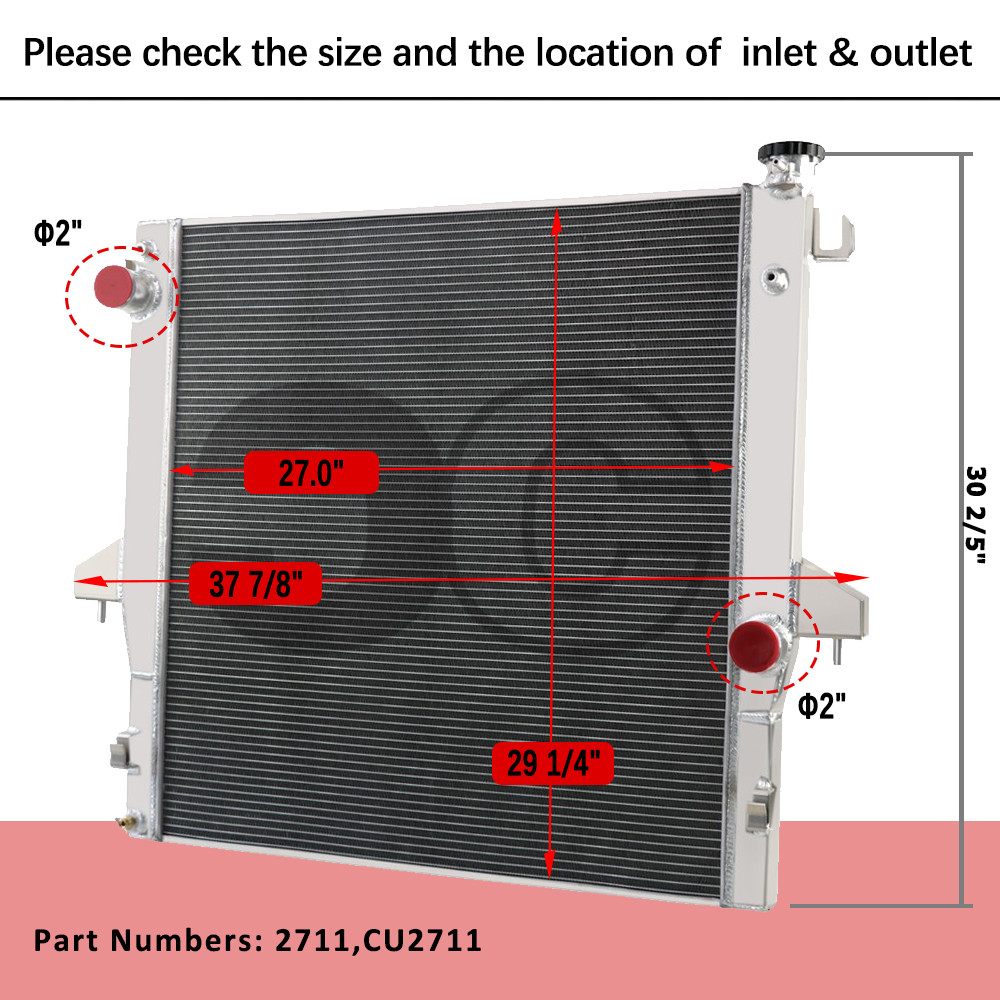 4 Rows Aluminum Radiator Fit 2003-2010 Dodge Ram 2500/3500 5.9L/6.7L L6 Diesel