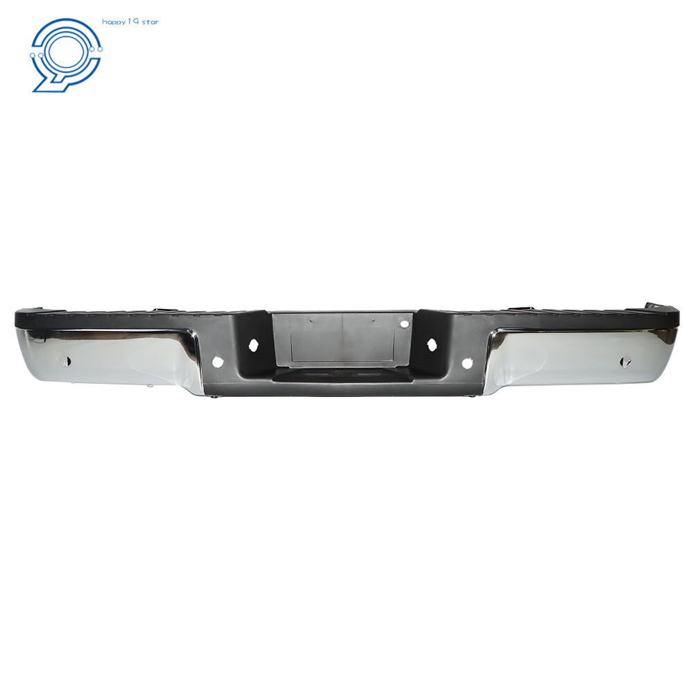 Chrome Steel Rear Bumper Assembly Fit For 2009-2014 Ford F150 W/Sensor Holes