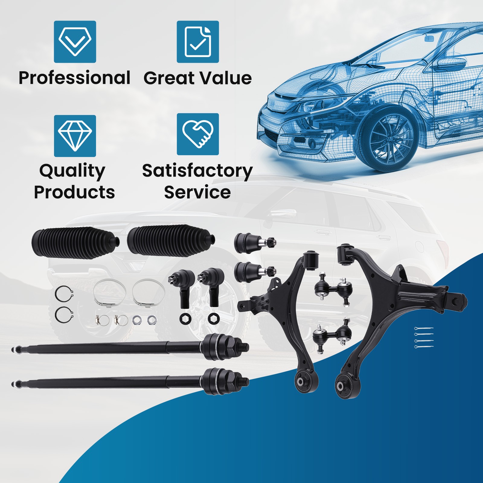 Front Suspension Lower Control Arms Kit for 2002 2003 2004 2005 2006 Honda CR-V