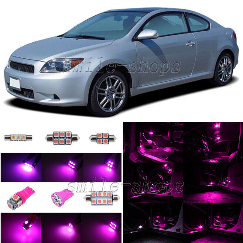 6pcs Pink/Purple LED Interior Lights Package Fit For 2005-2007 Scion TC