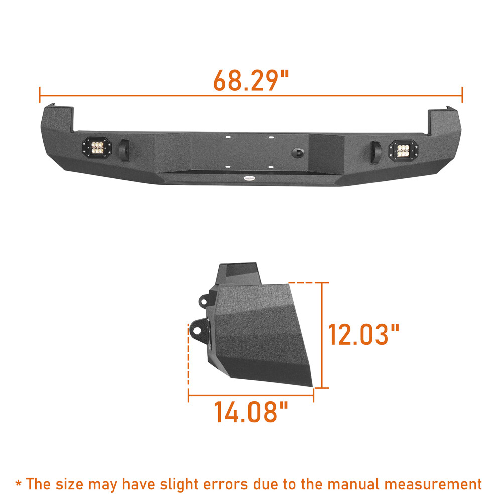 Car Prats Front Bumer Rear Bumper Fit Toyota Tacoma 2005-2011 Steel Black