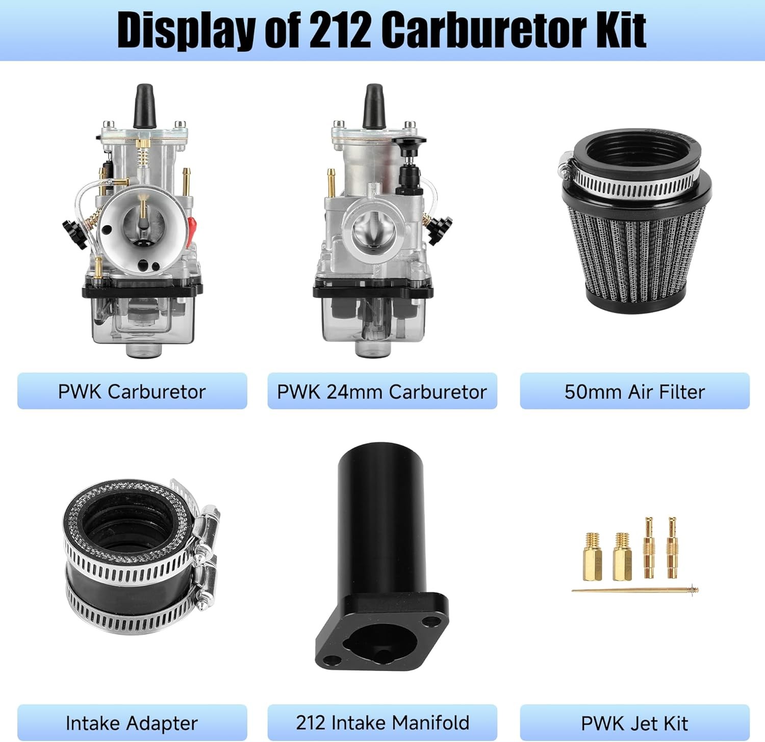 PWK 24mm Carburetor Intake Pipe Manifold For Predator 212cc GX160 CT200U Go Kart