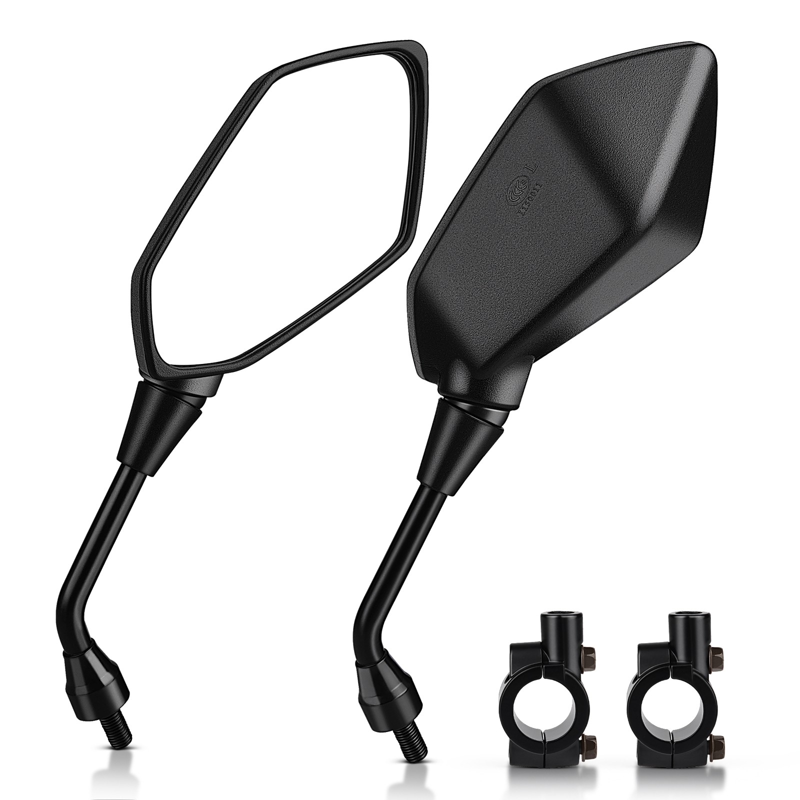 Universal 2PCS 7/8″ 22mm Handlebar End Rearview Side Rear View Mirror Motorcycle