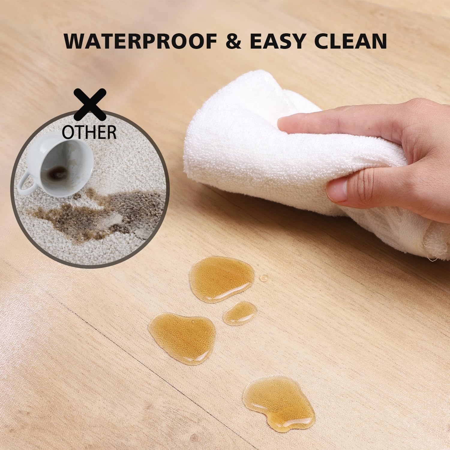 Customizable 6’×9′ Clear Rug – Safe for Pets & Children, Easy Maintenance