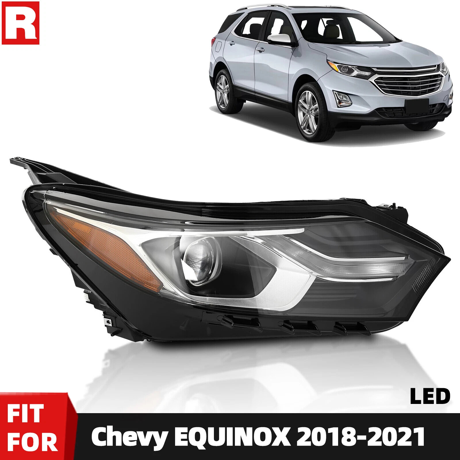 For 2018-2020 Chevy Equinox FULL LED w/DRL Headlight Right Passenger Side