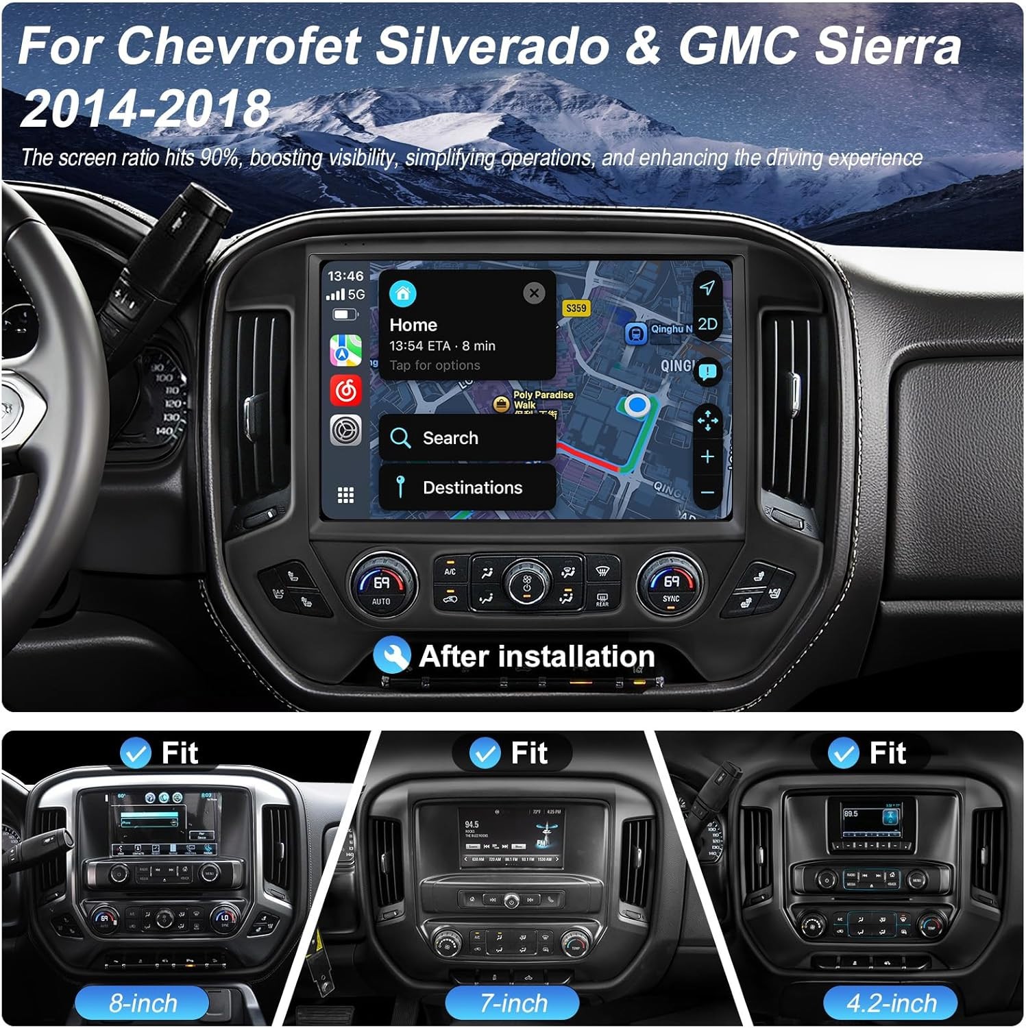 4G+64G Android 13 For Chevy Silverado 2014-2018 Carplay Stereo Radio 13.1IN TS10