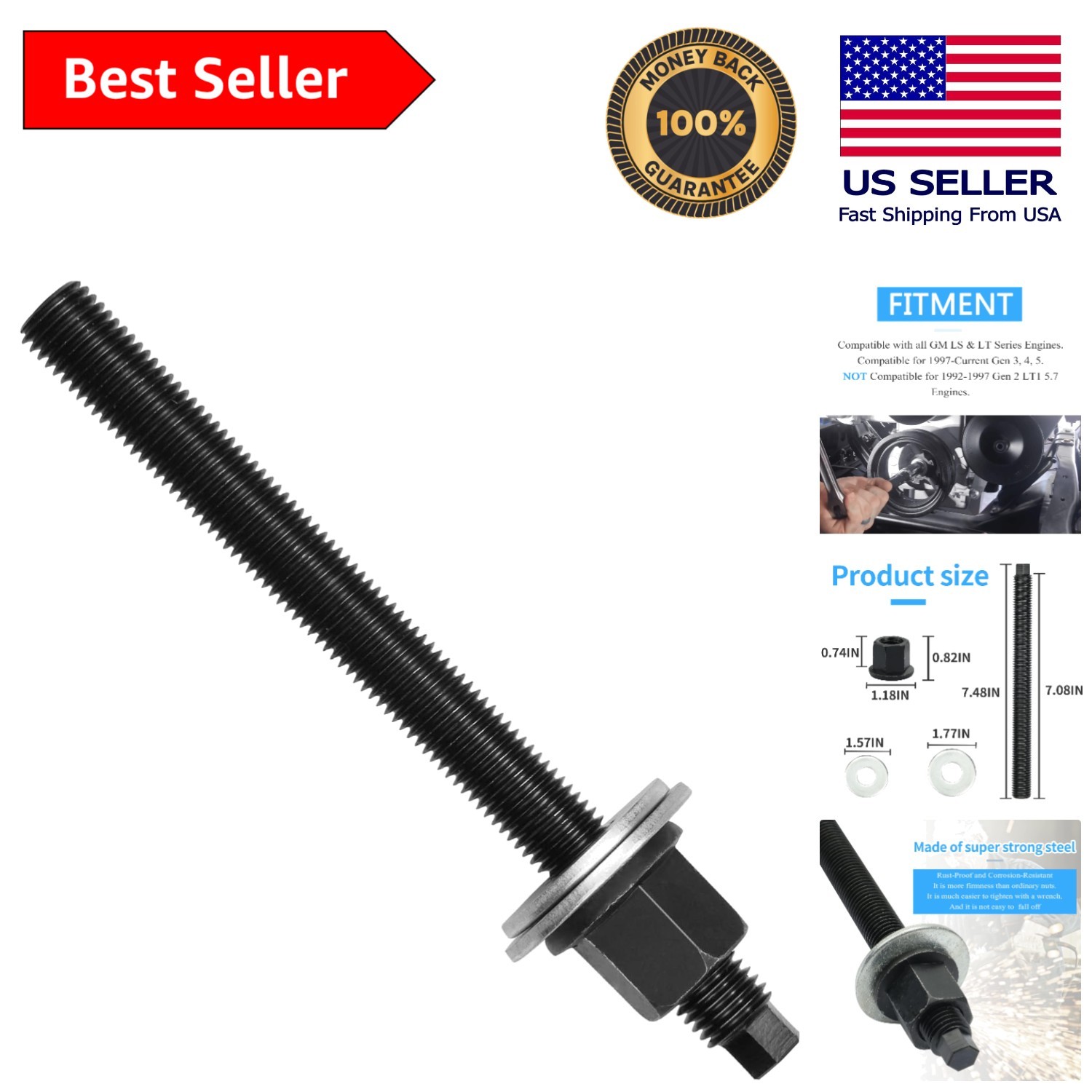 Crank Install Tool for GM LS LT Engines 1997-2023 – Effortless Operation