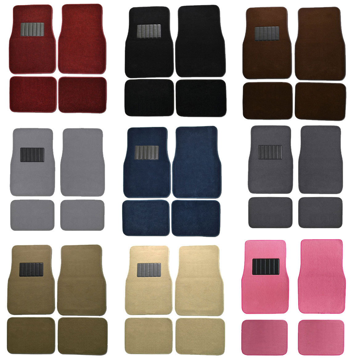 New 4pcs Set Universal Fit Car Truck Front Rear Vinyl Heel Pad Carpet Floor Mats