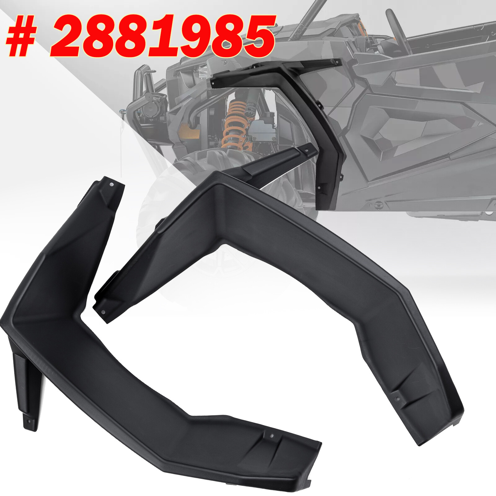 8.5 In Front Extended Fender Flares For Polaris RZR XP 1000/Turbo/900 S 2881985