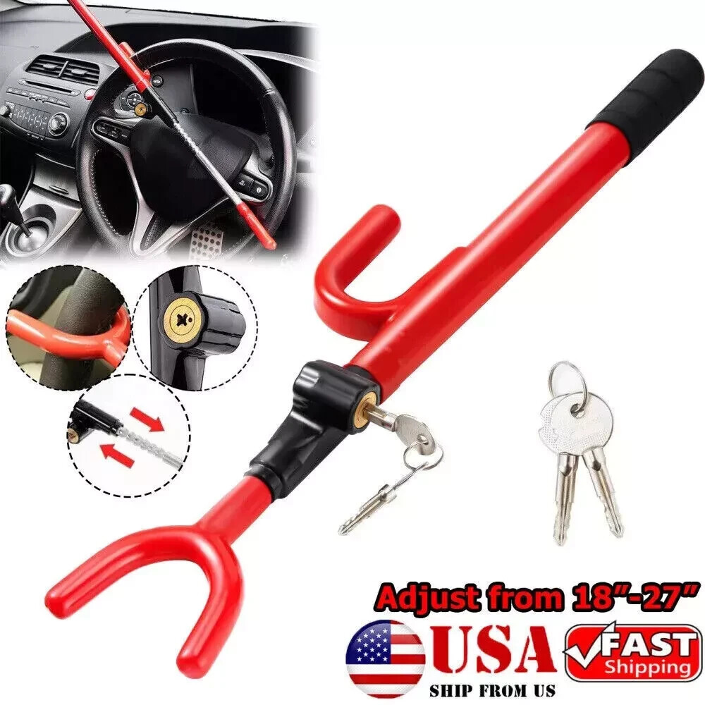 Steering Wheel Lock The Club Twin Hook Anti Theft Universal Car Van Truck SUV
