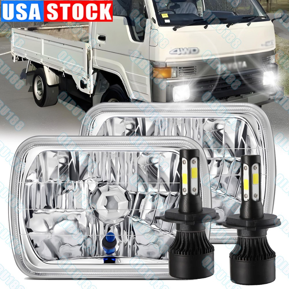 Pair Fit Toyota Tacoma 1995 1996 1997 5X7″ 7×6″ Inch LED Headlights HI/LO Beam