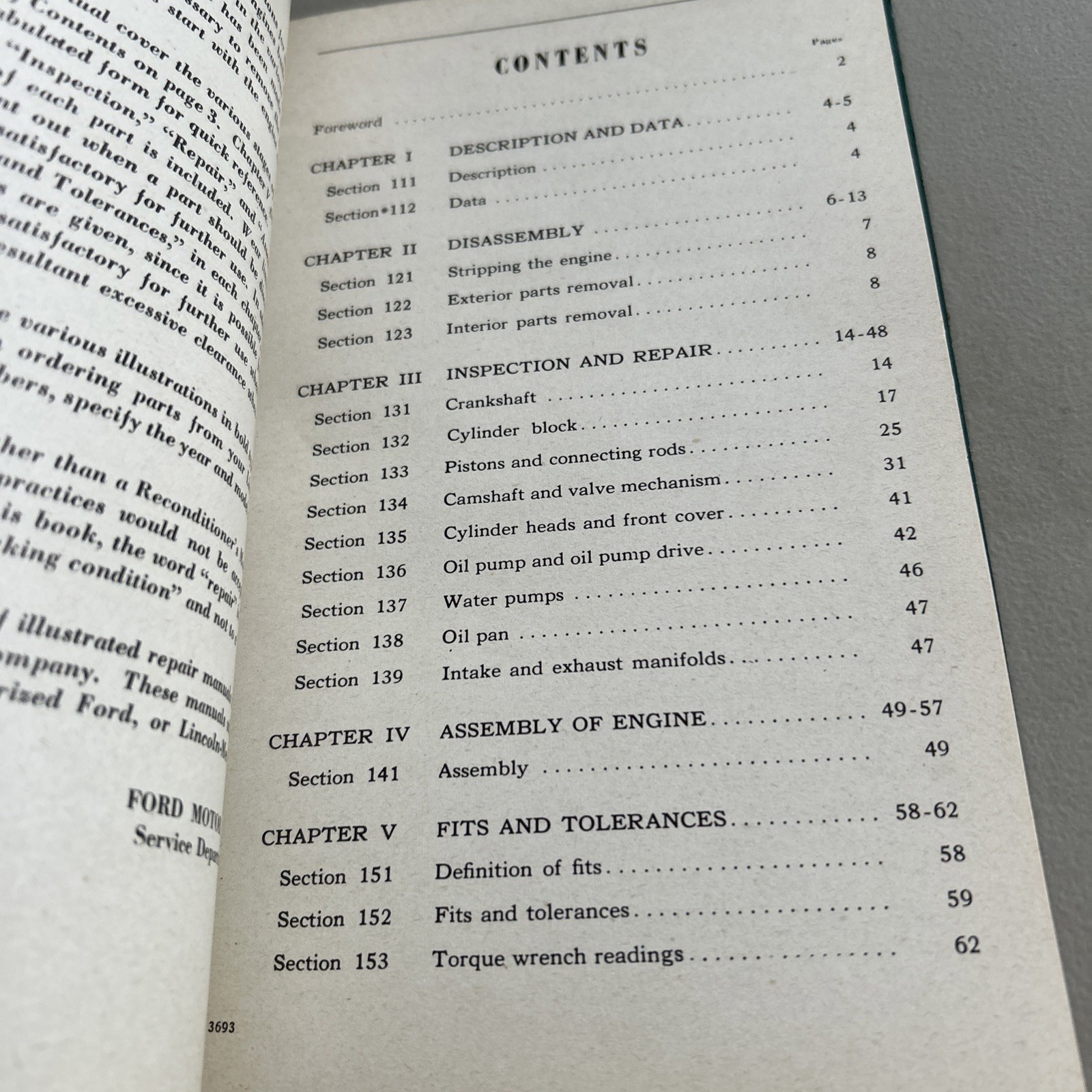 Vtg Repair Manual Lincoln V12 Engines H-Series 1936-1947 SC Book Ford Motor Co