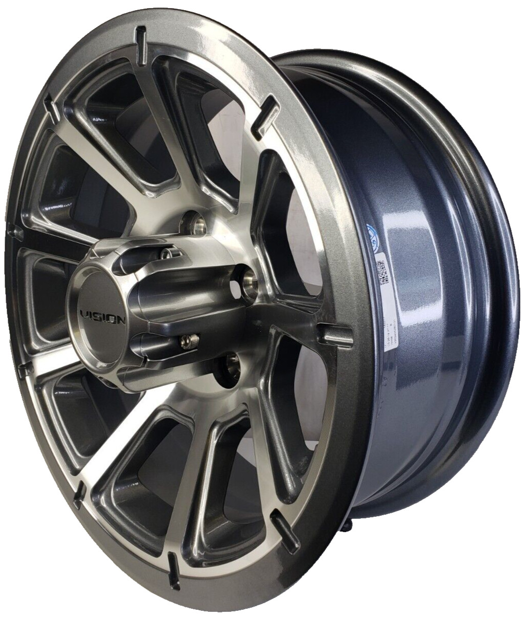 Vision Wheel 353 Turbine Trailer RIM 14X5.5 5×4.50 0mm Gum Metal Machined Face