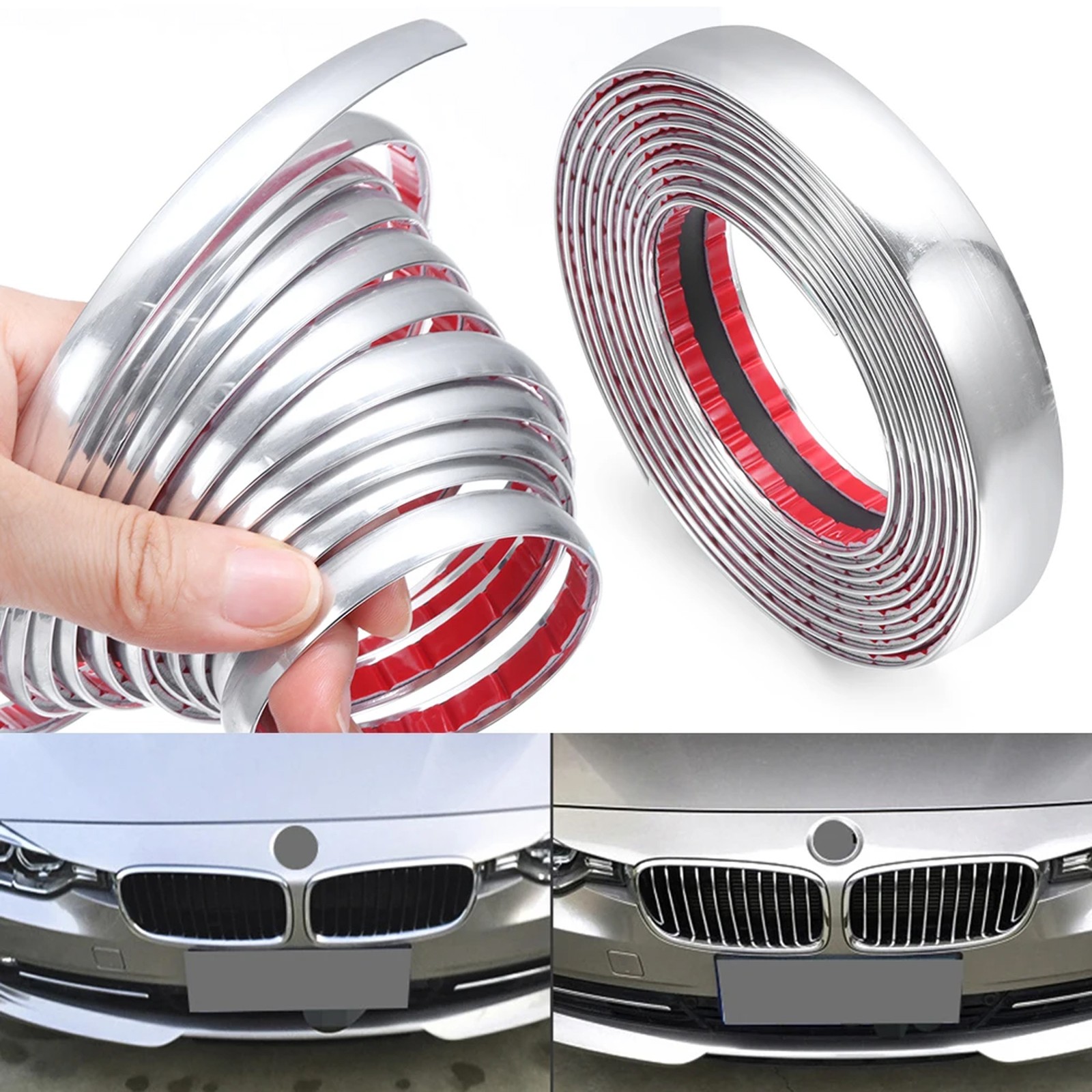 1” 16FT Chrome Trim Molding Strip Car Door Window Bumper Side Trime Protector
