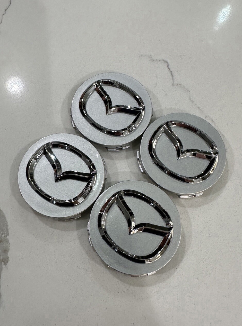 4 X 2.25″ Silver Wheel Center Caps For Mazda 3/5/6, RX 8, Miata, CX-3/5/7/9