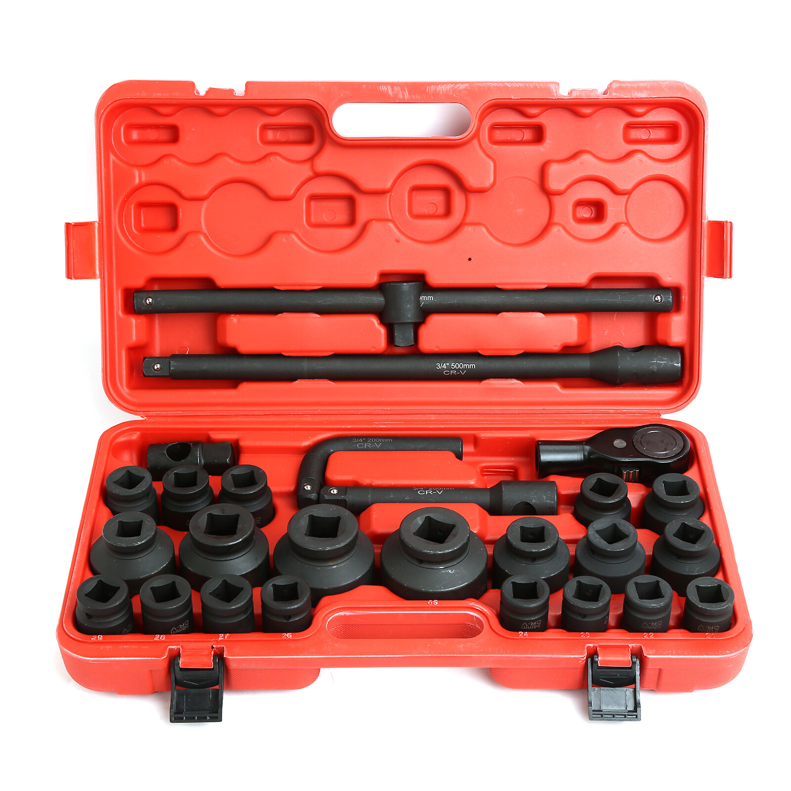 27pc 3/4″ Drive Impact Socket Sets Shallow Socket Assortment Metric 21mm to 65mm