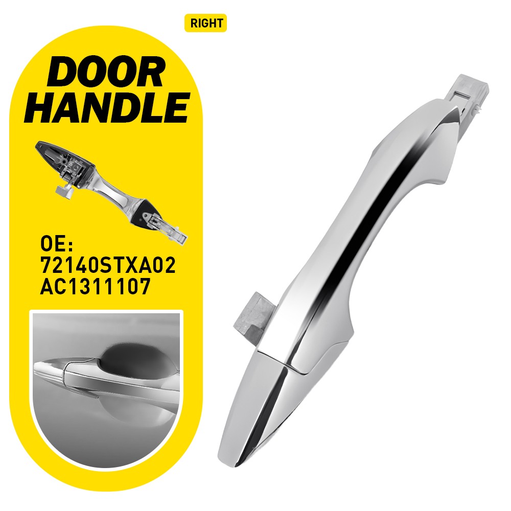 Right Exterior Door Handle For 2007-13 Acura MDX Front or Rear AC1311107 Chrome