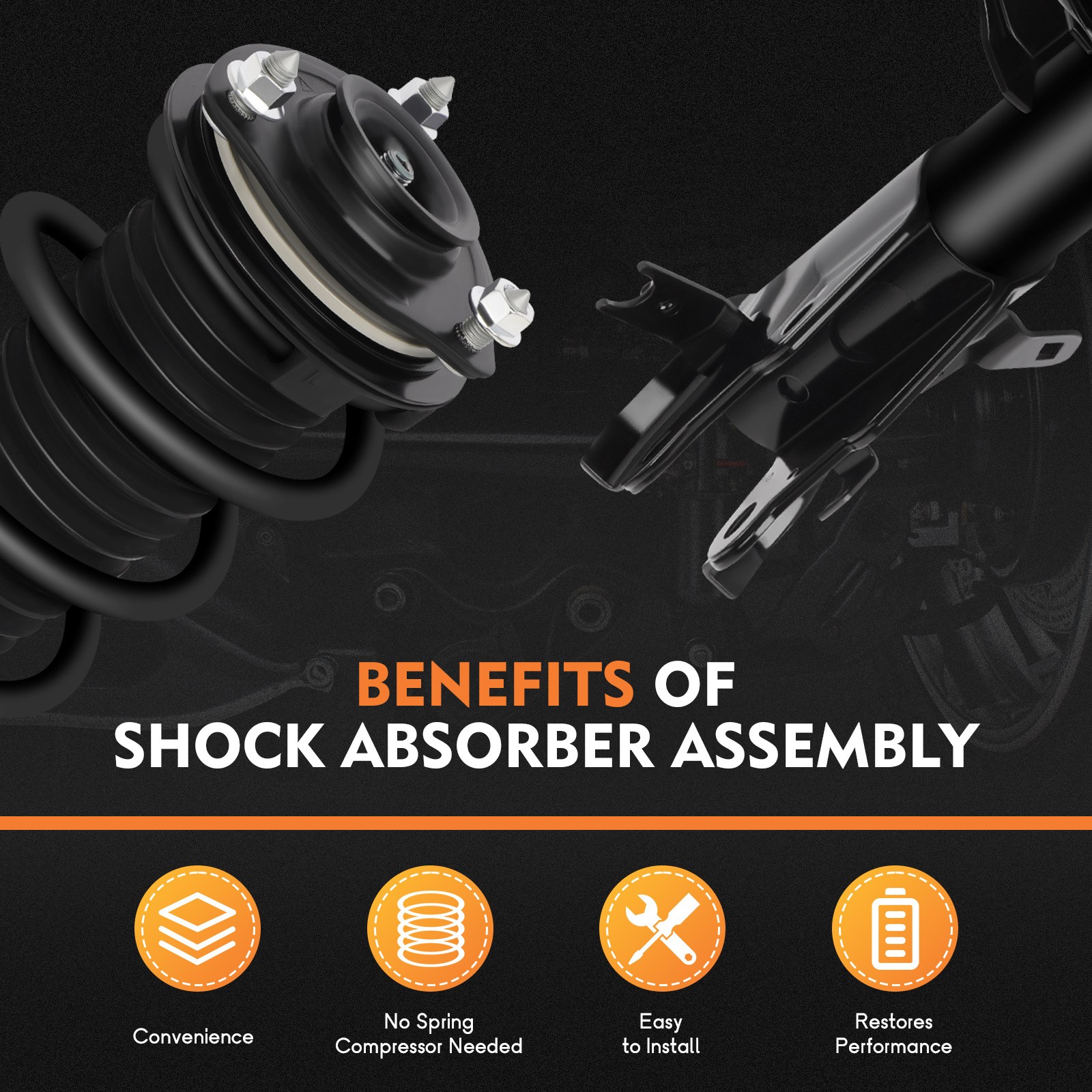 For 2012 Honda Civic Front Pair Complete Struts & Shocks Absorbers Assembly