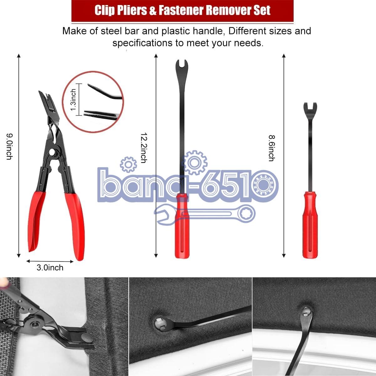 200Pcs Car Trim Removal Tool Set Hand Tools Pry Bar Panel Door Interior Clip Kit