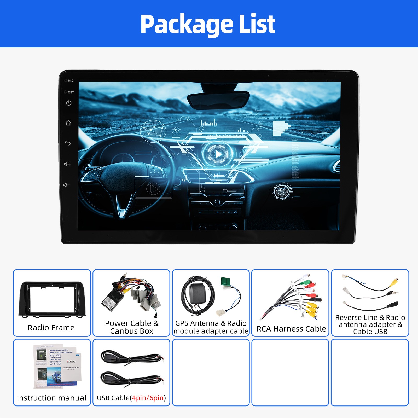 For Honda CRV 2017-2021 Android 14.0 Car Stereo Radio Apple CarPlay GPS Nav Wifi