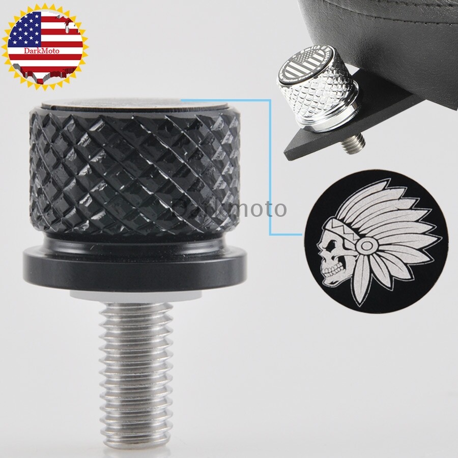 Black Billet Aluminum Hard Anodized Seat Bolt Screw Fit For Indian Model 14-up