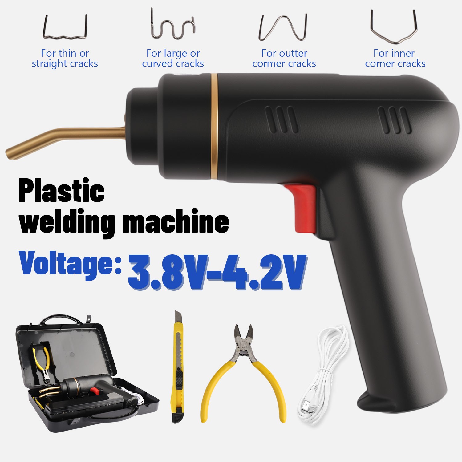 Plastic Welder Kit Soldering Hot Stapler Bumper Repair Welding Gun w 400 Staples