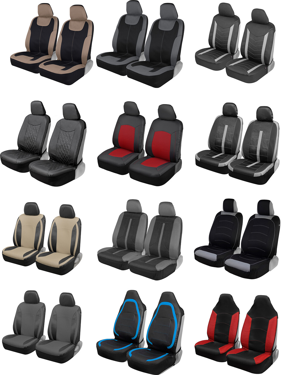Motor Trend Seat Covers for Car Truck Van SUV Auto Universal Fit Front Seats